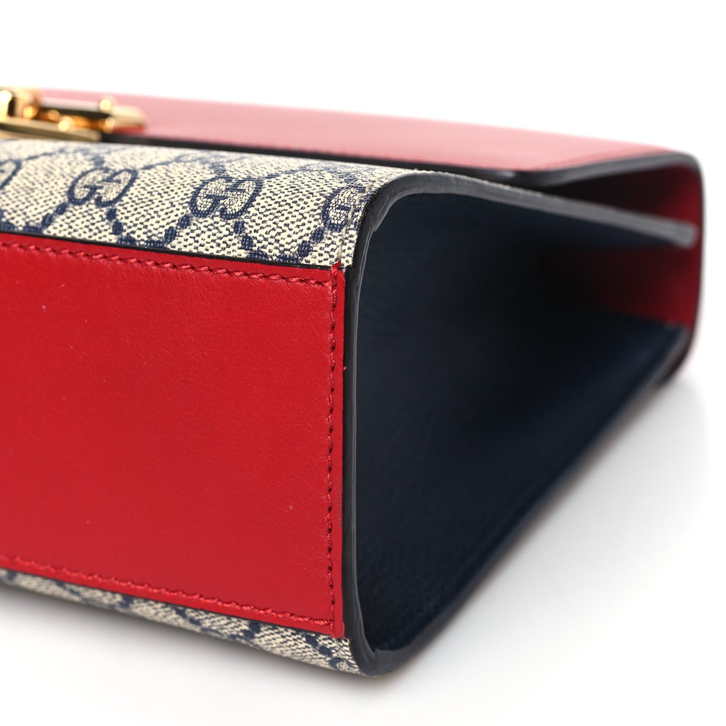 GG Supreme Monogram Moon Calfskin Medium Padlock Shoulder Bag Beige Blue Hibiscus Red Mystic White