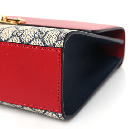 Gucci GG Supreme Monogram Moon Calfskin Medium Padlock Shoulder Bag Beige Blue Hibiscus Red Mystic White 10 of 11