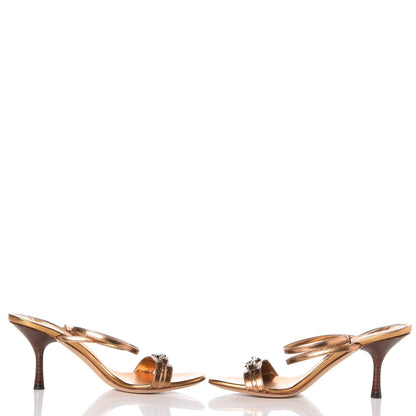 Gucci Metallic Guccissima Strappy Sandals 5 Bronze 6 of 9