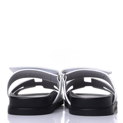 Hermes Calfskin Womens Chypre Sandals 38.5 White 6 of 11