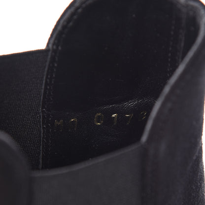 Louis Vuitton Suede Monogram Uniformes Cap Toe Chelsea 80mm Ankle Boots 36 Black 8 of 11