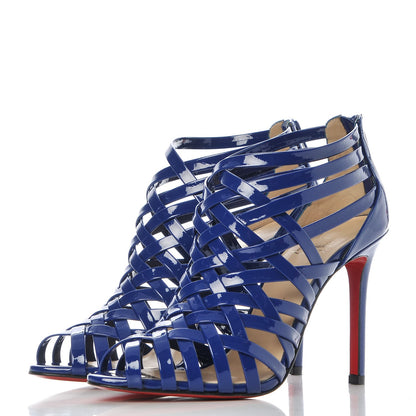 Christian Louboutin Patent Arakna 100 Cage Sandals 38 Neptune 3 of 8