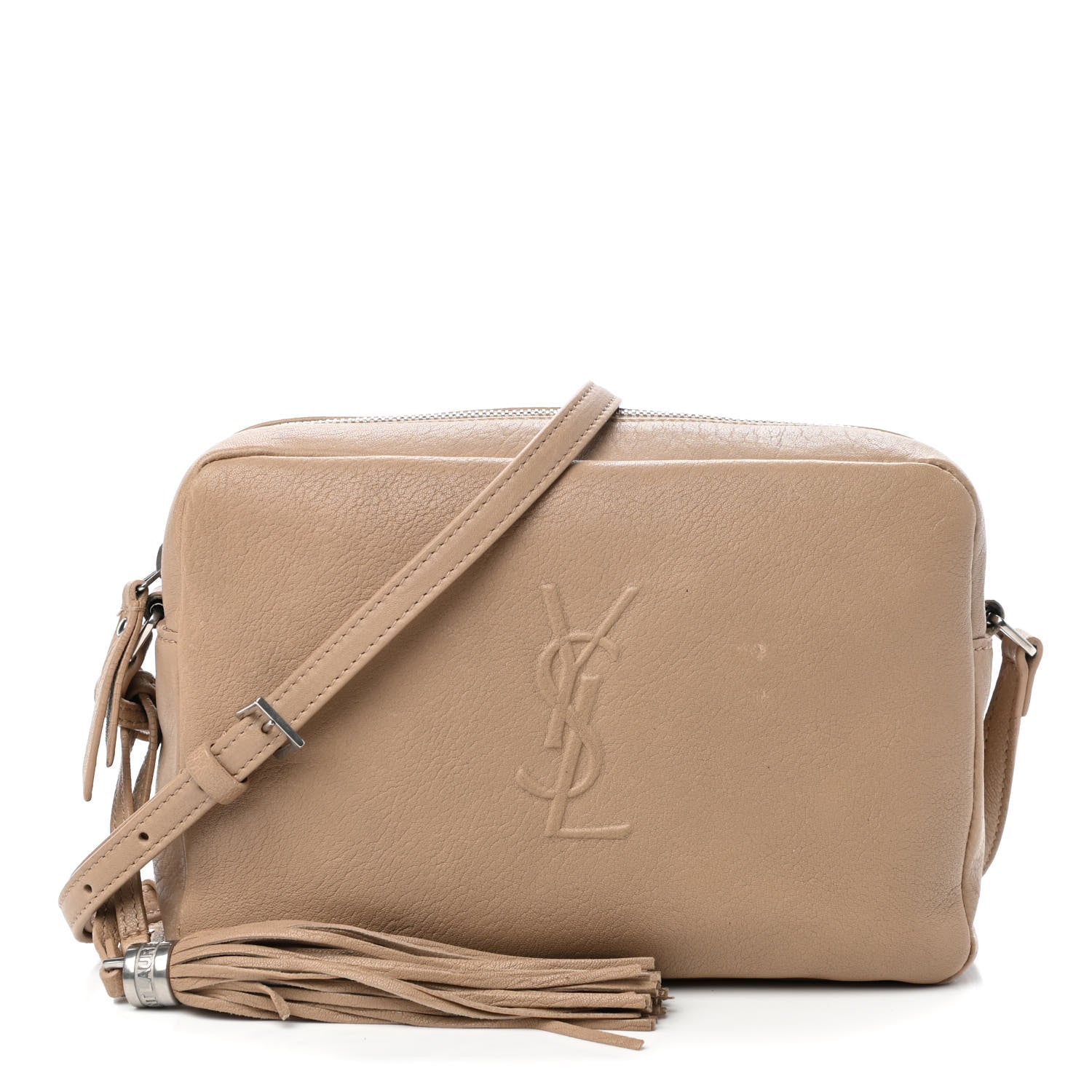 Saint Laurent Lambskin Monogram Small Lou Camera Bag Dark Beige 1 of 11