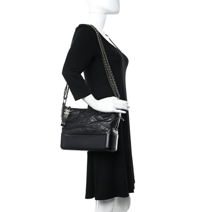 Chanel Aged Calfskin Quilted Medium Gabrielle Hobo Black 2 of 12