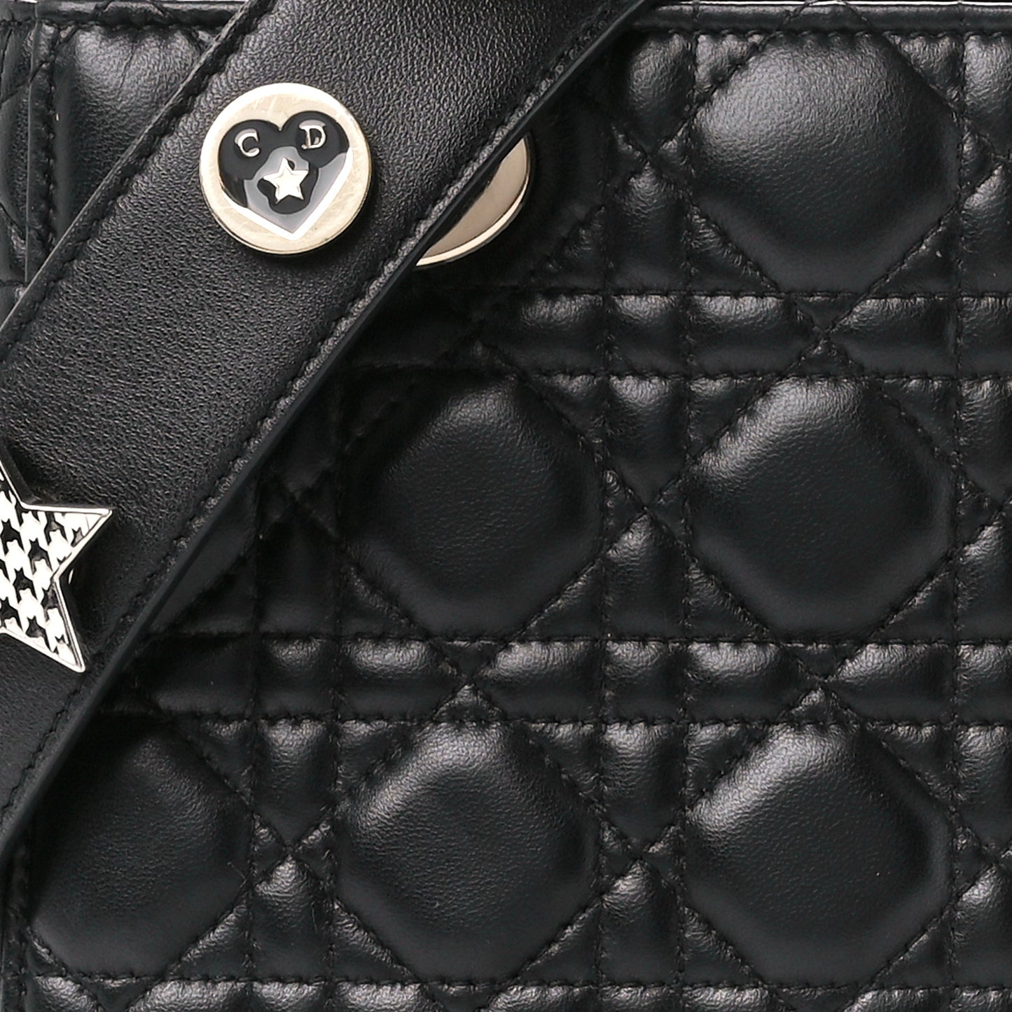 Lambskin Cannage Small Lucky Badges My Lady Dior Black