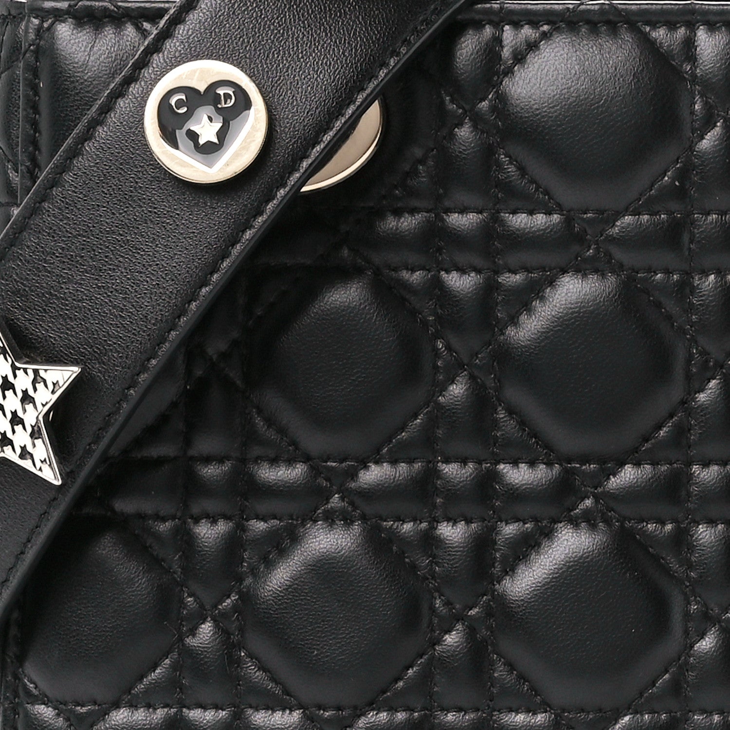 Christian Dior Lambskin Cannage Small Lucky Badges My Lady Dior Black 9 of 12