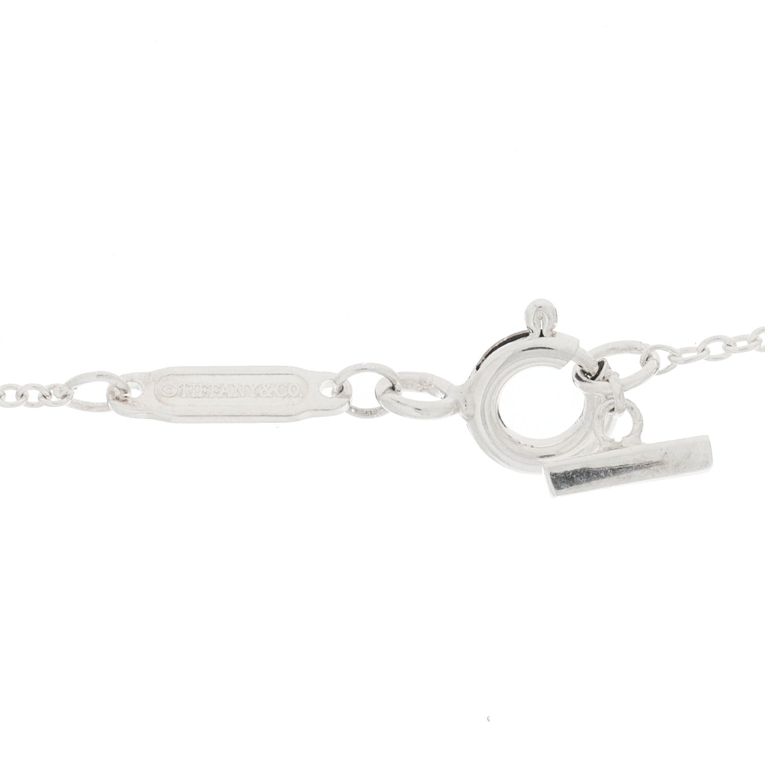 Tiffany Sterling Silver Large T Smile Pendant Necklace 3 of 5