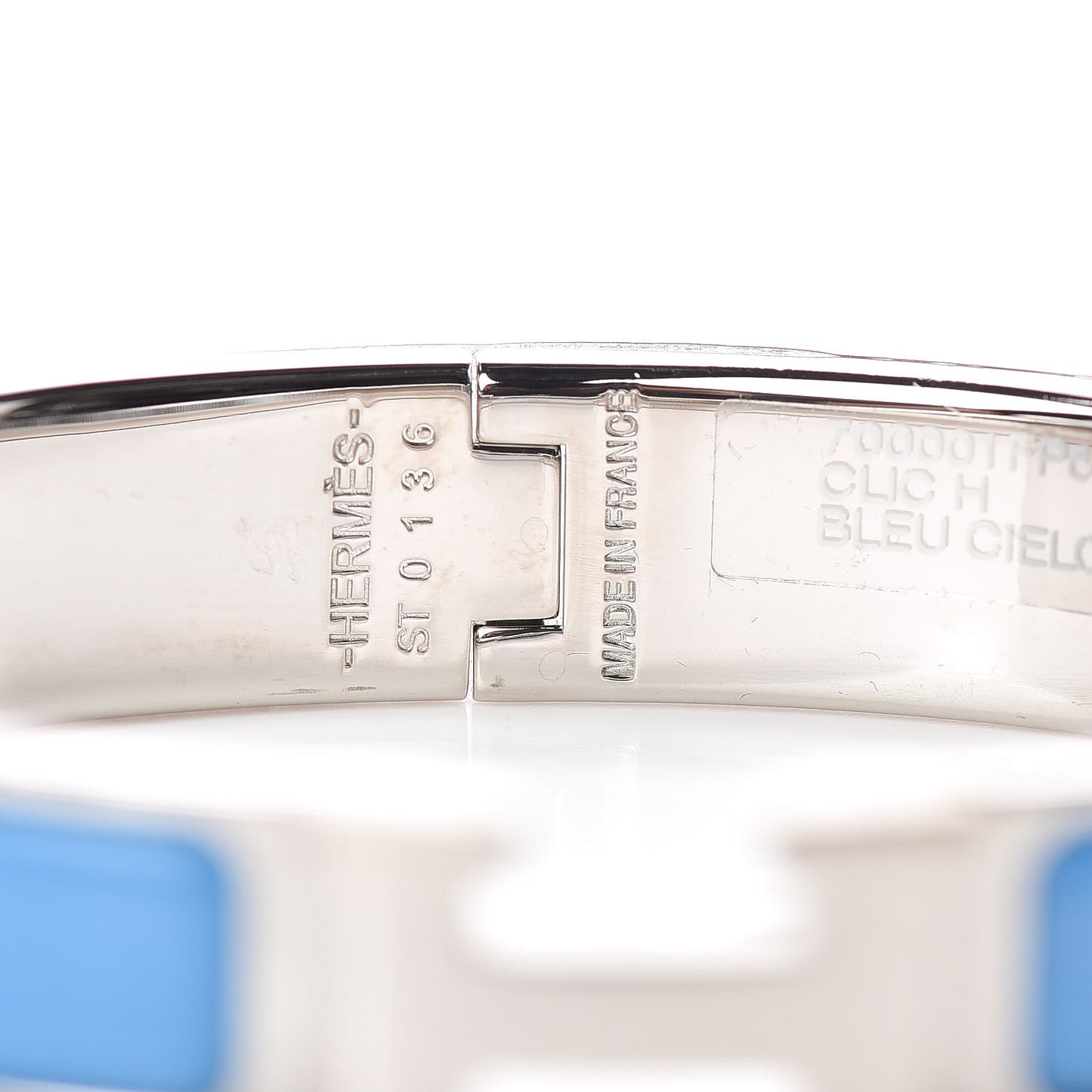 Enamel Narrow Clic Clac H Bracelet GM Bleu Cielo