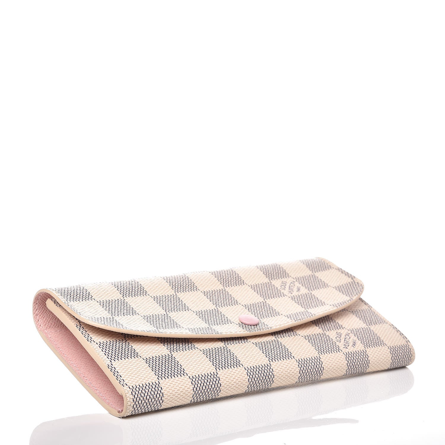Louis Vuitton Damier Azur Emilie Wallet Rose Ballerine 4 of 8