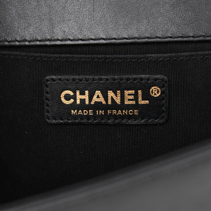 Chanel Calfskin Quilted Medium Boy Top Handle Flap Black 6 of 12
