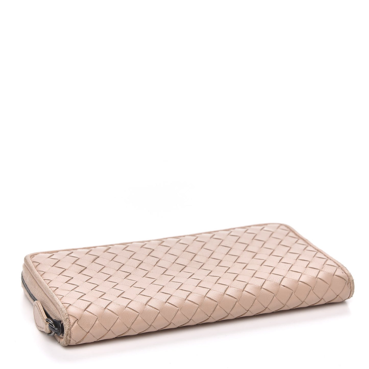 Nappa Intrecciato Zip Around Wallet Flamingo