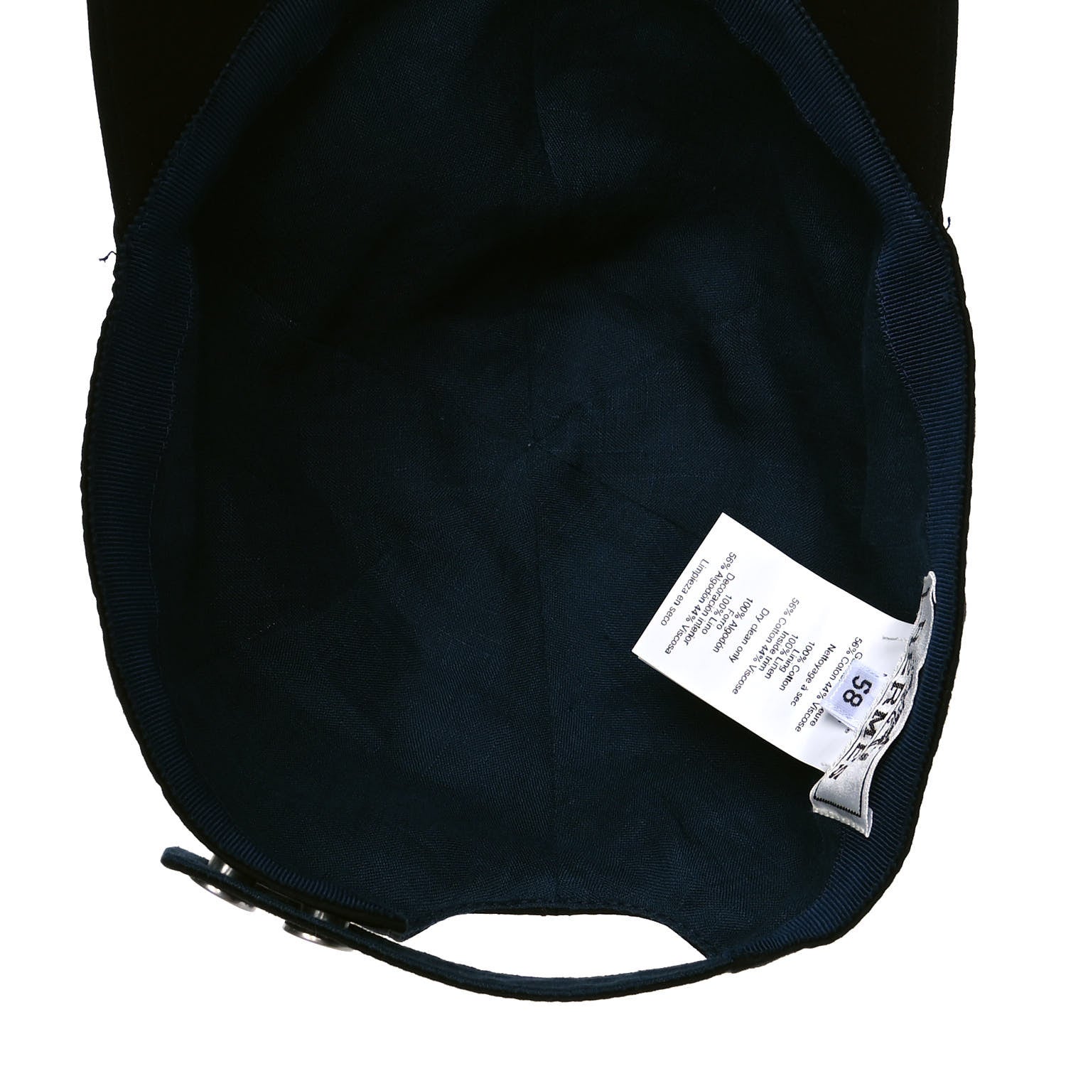 Hermes Cotton Viscose Hat 58 Black 4 of 4
