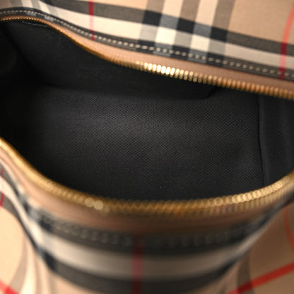 Burberry Smooth Calfskin House Check Medium Cube Bowling Bag Archive Beige 5 of 11