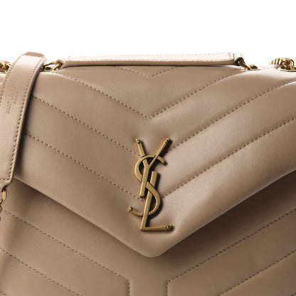 Saint Laurent Calfskin Y Quilted Monogram Small Loulou Chain Satchel Dark Beige 10 of 10