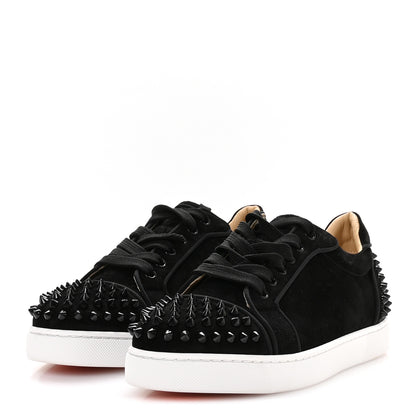 Christian Louboutin Veau Velours Spikes Womens Vieira Flat Sneakers 38 Black 4 of 9