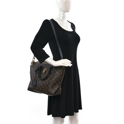 Louis Vuitton Monogram Flower Zipped Tote MM Black 2 of 8