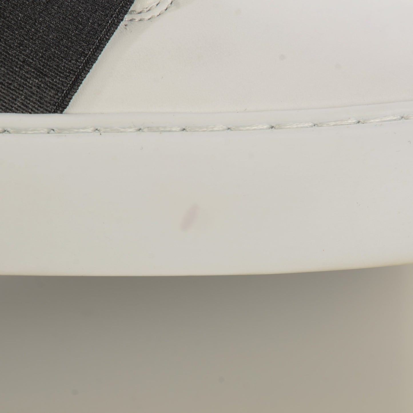 Leather Slip On Sneakers 37.5 White Black
