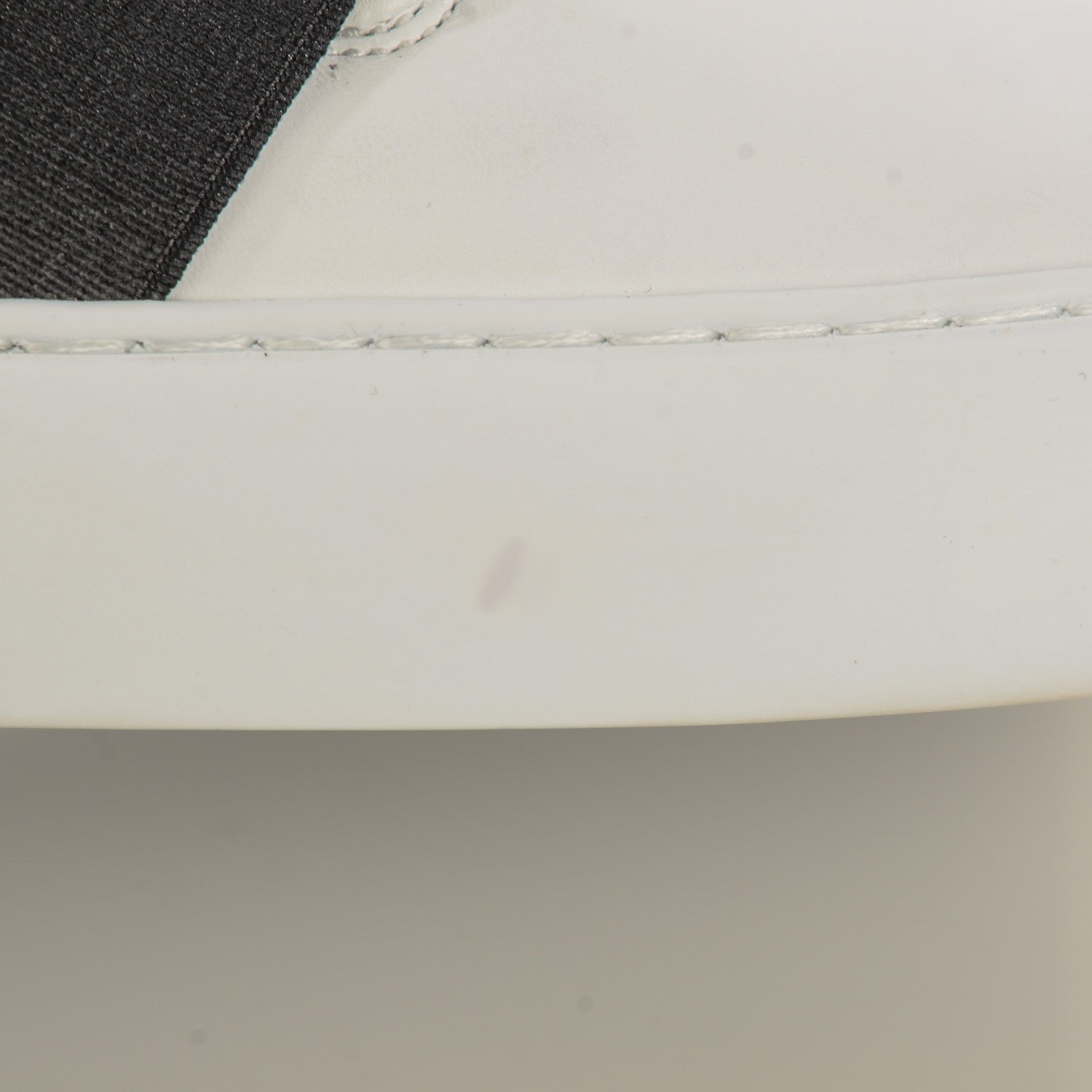 Chanel Leather Slip On Sneakers 37.5 White Black 7 of 13