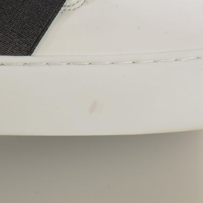 Chanel Leather Slip On Sneakers 37.5 White Black 7 of 13