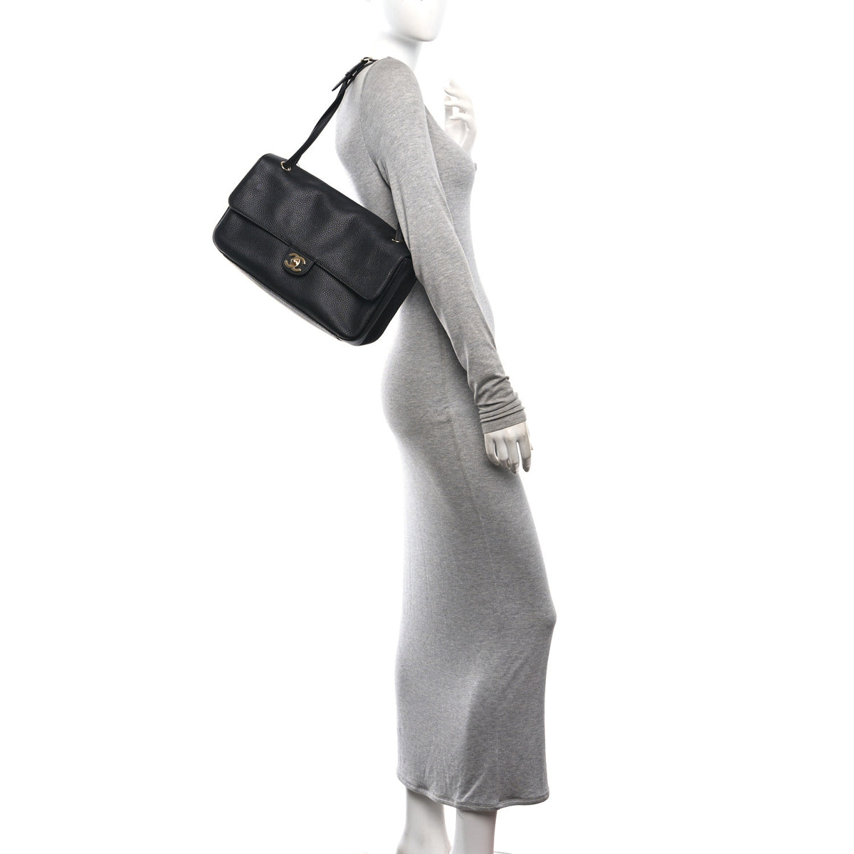 Chanel Grained Calfskin Small Souplissimo Maxi Flap Black 2 of 12