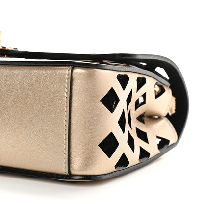 Chanel Metallic Lambskin Small Sea Through Flap Gold Black 11 of 11