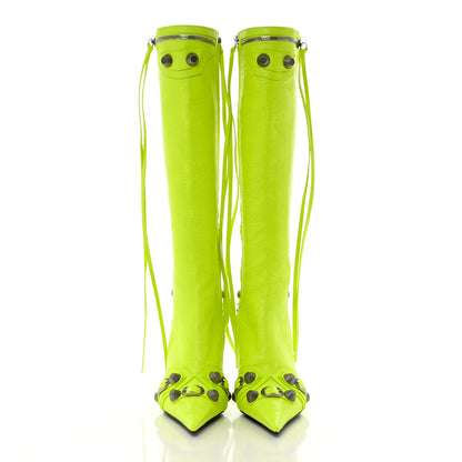 Balenciaga Agneau Arena Cagole 90mm Boots 37.5 Fluo Yellow 2 of 8