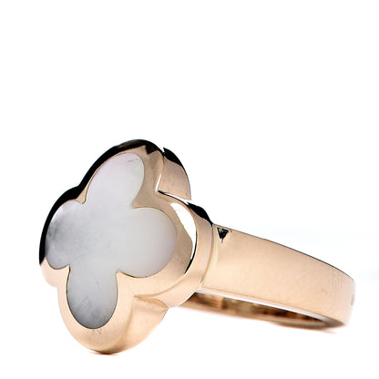 Van Cleef & Arpels 18K Yellow Gold Mother of Pearl Pure Alhambra Ring 51 5.75 3 of 8