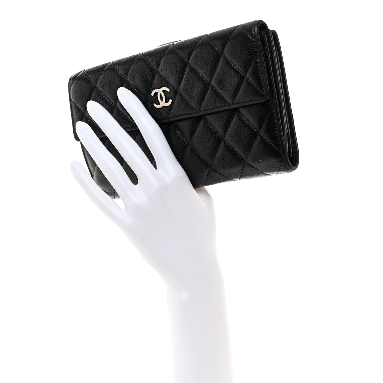 Chanel Caviar Quilted CC Long Double Wallet Black 2 of 11
