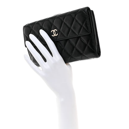 Chanel Caviar Quilted CC Long Double Wallet Black 2 of 11