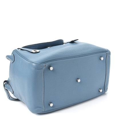 Hermes Taurillon Clemence Lindy 30 Blue Jean 3 of 9