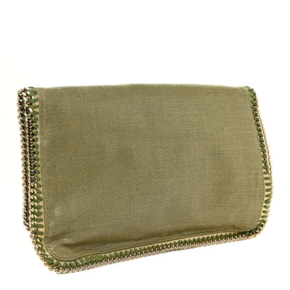 Stella McCartney Metallic Linen Falabella Fold Over Clutch Camouflage 2 of 9