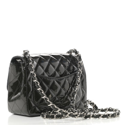 Chanel Patent Calfskin Sparkle Quilted Mini Square Flap Black 3 of 14