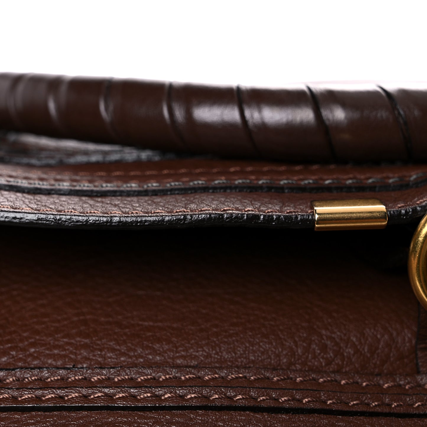 Calfskin Large Marcie Satchel Brown Seed
