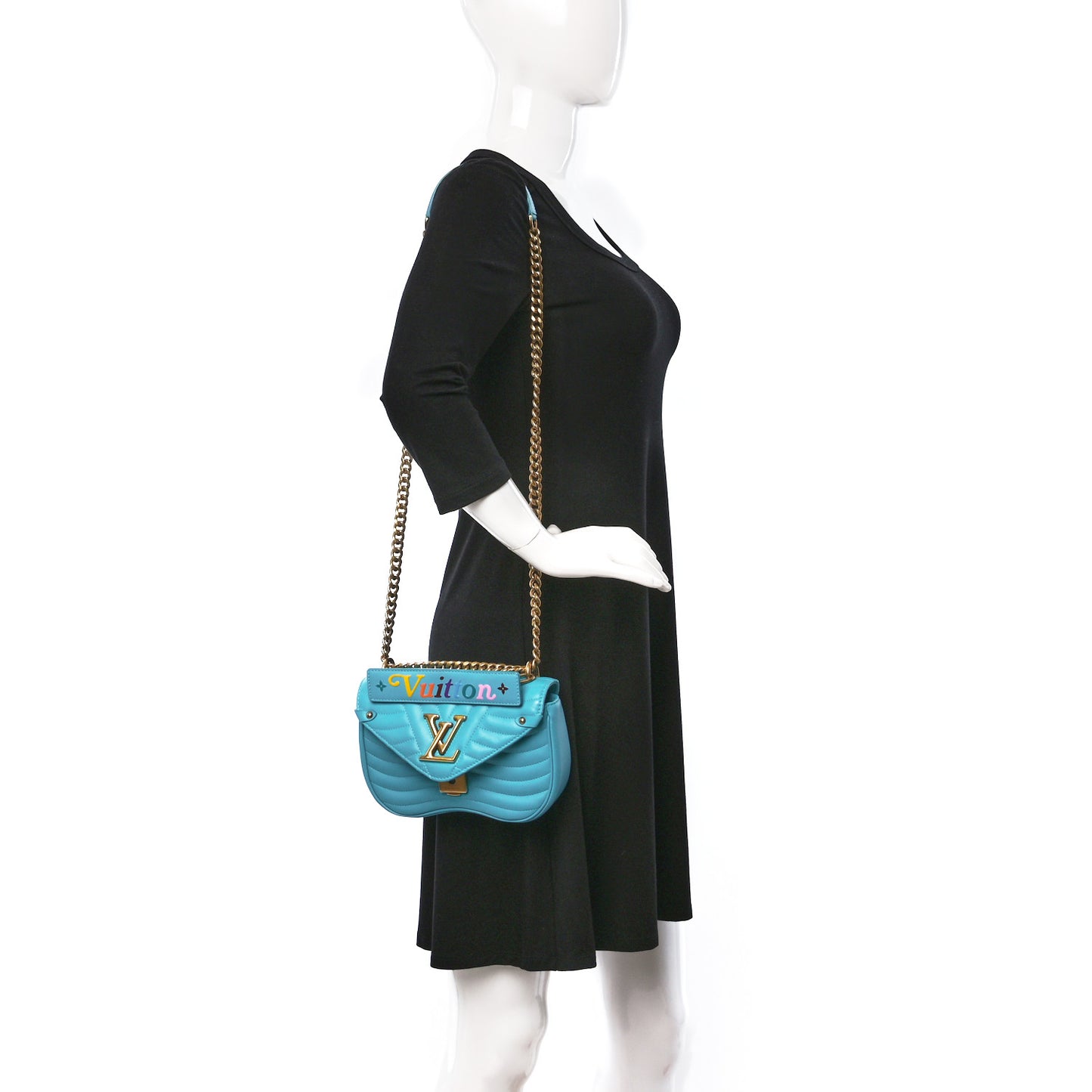 Calfskin New Wave Chain PM Malibu Green