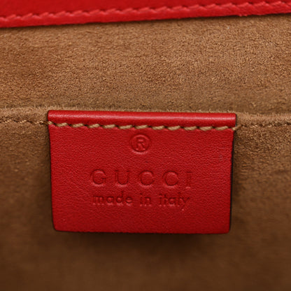 Gucci GG Supreme Monogram Calfskin Small Padlock Shoulder Bag Beige Hibiscus Red New Rosette 6 of 12