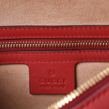 Gucci GG Supreme Monogram Kingsnake Heart Embroidered Medium Boston Hibiscus Red 6 of 17