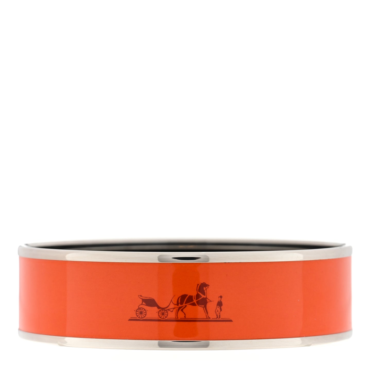 Enamel Printed Caleche Wide Bracelet 70 Orange