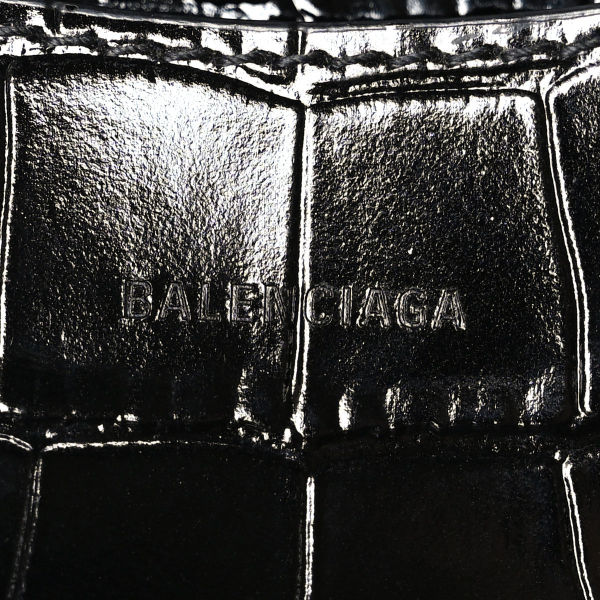 Balenciaga Shiny Supple Calfskin Crocodile Embossed Brass Hardware Neo Classic City Black 5 of 9
