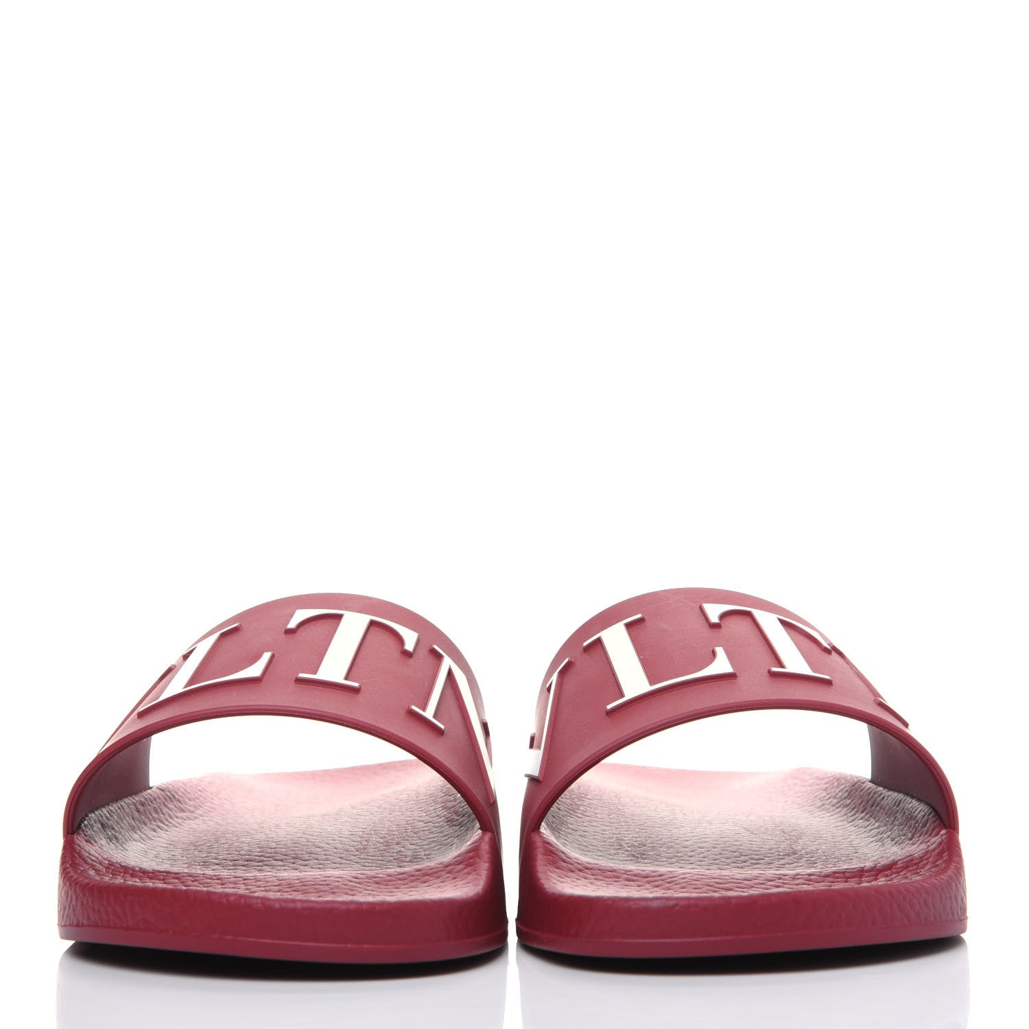 Valentino Garavani Rubber VLTN Pool Slide Sandals 41 Rubin 2 of 8