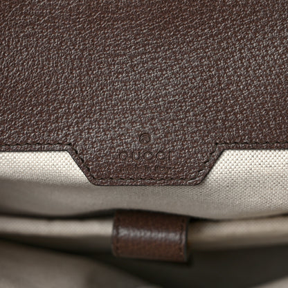 Gucci Monogram Jumbo GG Textured Dollar Calfskin Web Double Buckle Backpack Camel Ebony New Acero 6 of 8