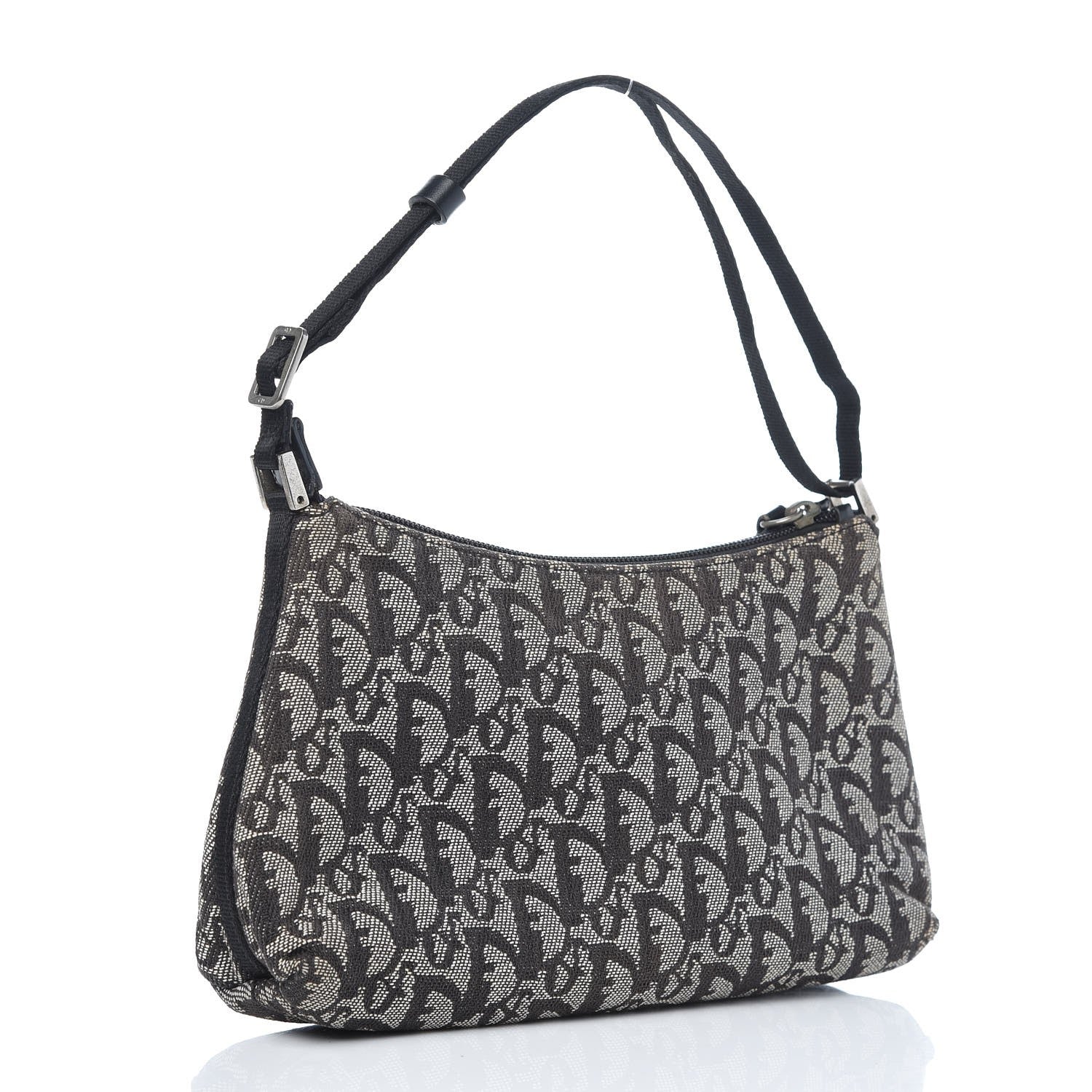 Christian Dior Monogram Shoulder Bag Pochette Black 3 of 8