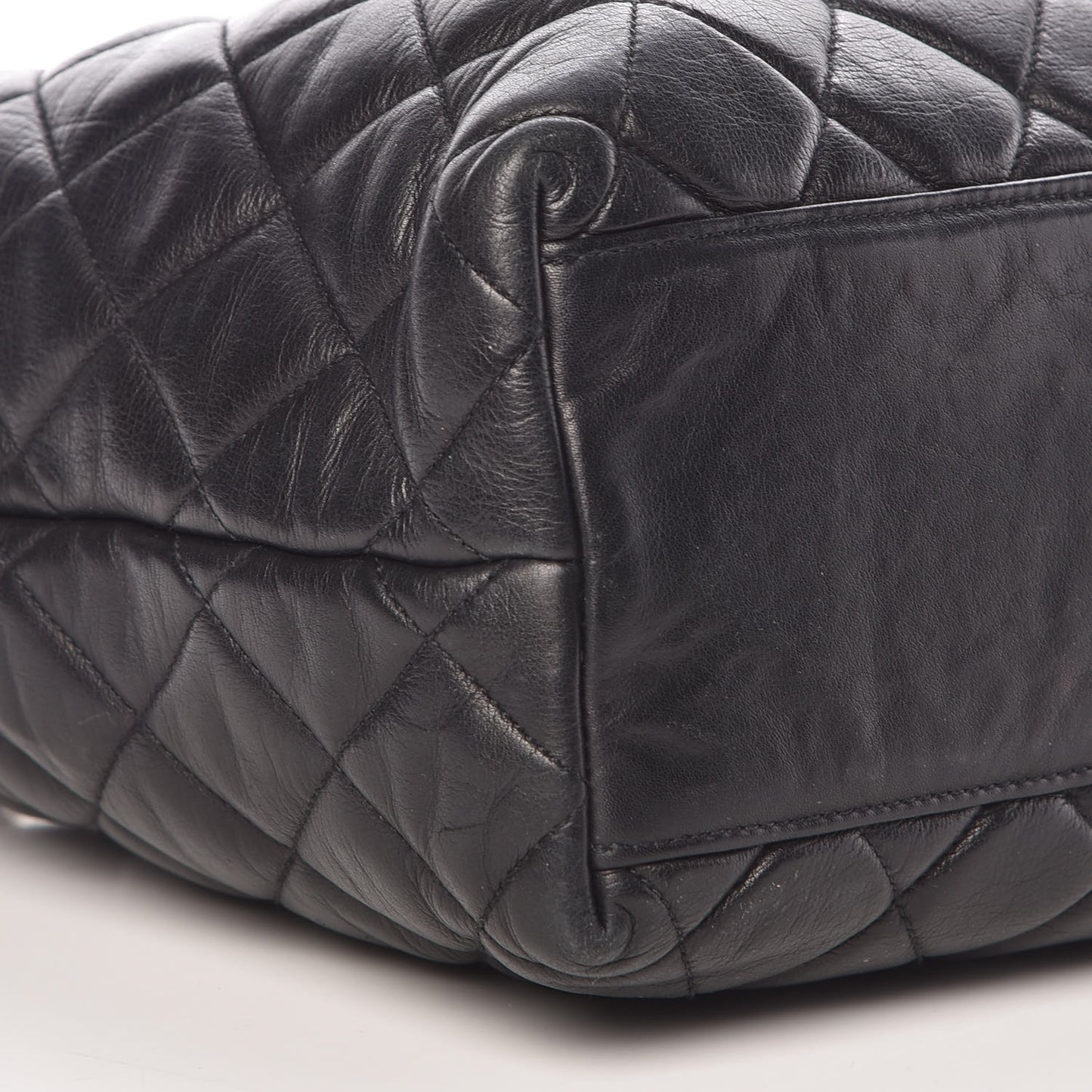 Lambskin Quilted Tote Black
