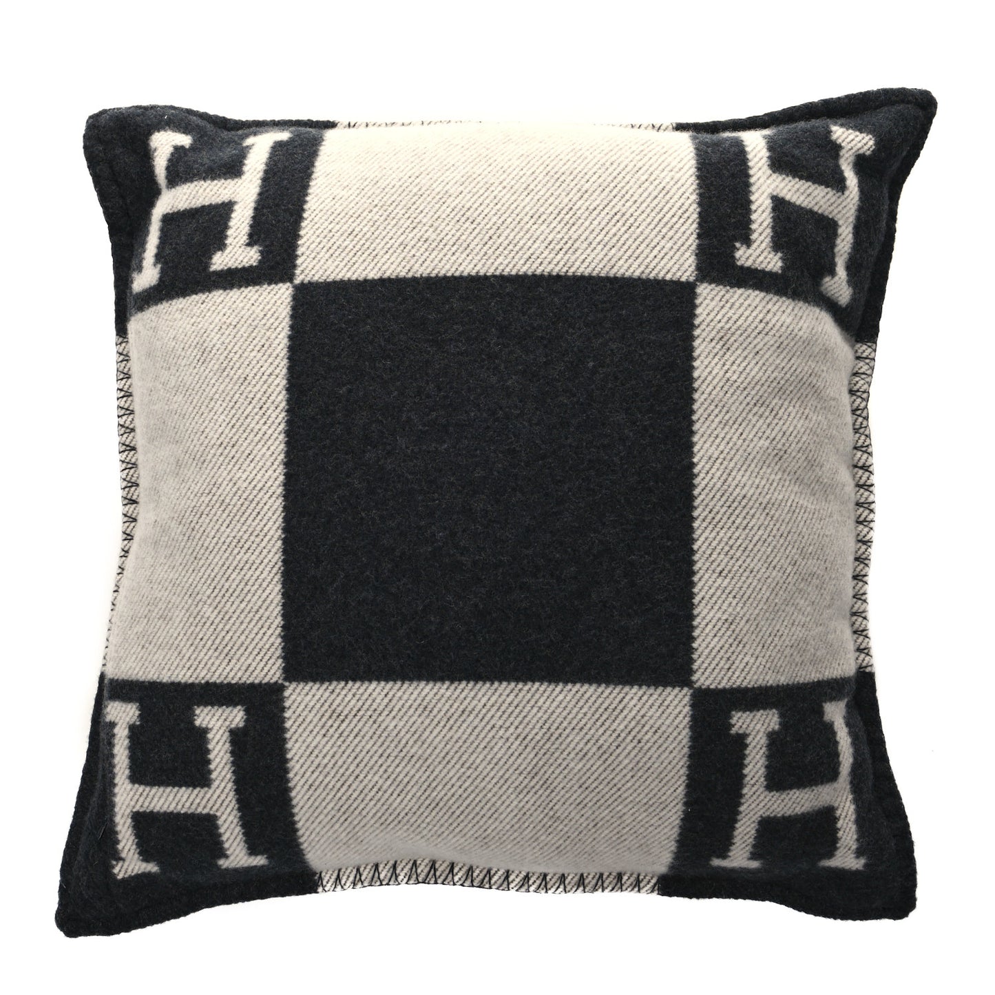 Wool Cashmere Avalon Pillow PM Ecru Gris Fonce