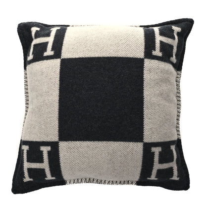 Hermes Wool Cashmere Avalon Pillow PM Ecru Gris Fonce 2 of 3