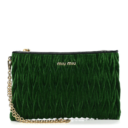 Miu Miu Velvet Matelasse Wristlet Smeraldo 1 of 7