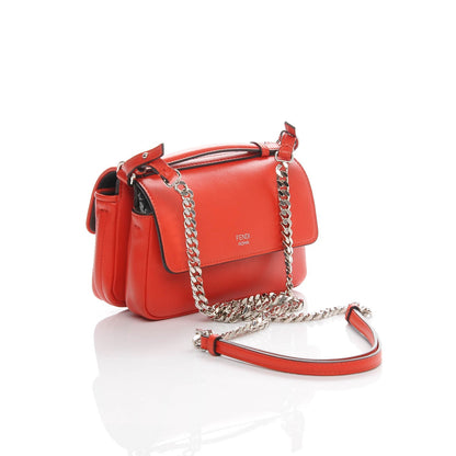 Fendi Shiny Nappa Trapuntata Micro Double Baguette Papavero 3 of 9