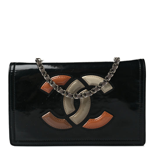Vinyl Lipstick Wallet On Chain WOC Black