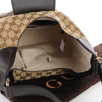 Gucci Monogram Margaux Calfskin Medium Emily Hobo Beige Ebony Cocoa 5 of 7