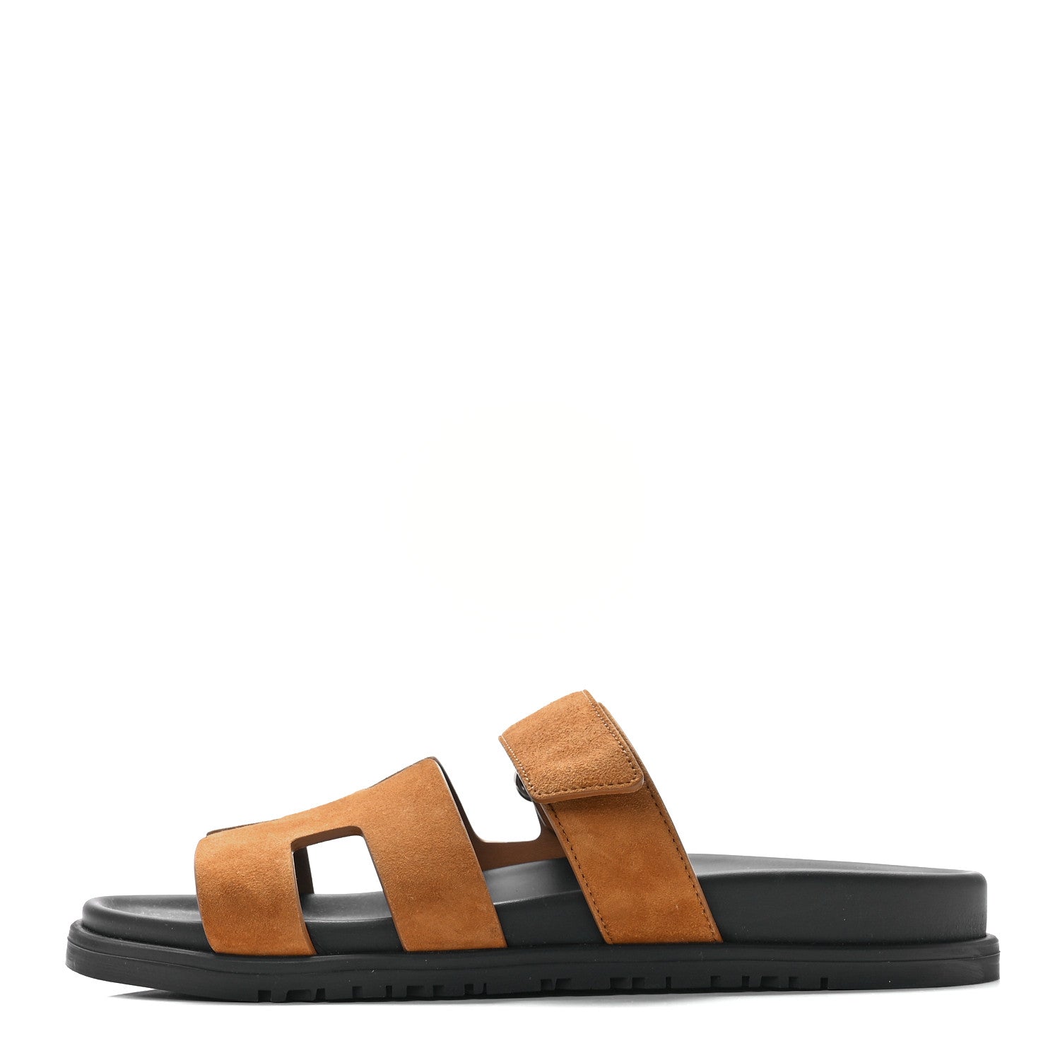 Hermes Suede Goatskin Womens Chypre Sandals 38 Naturel 1 of 8