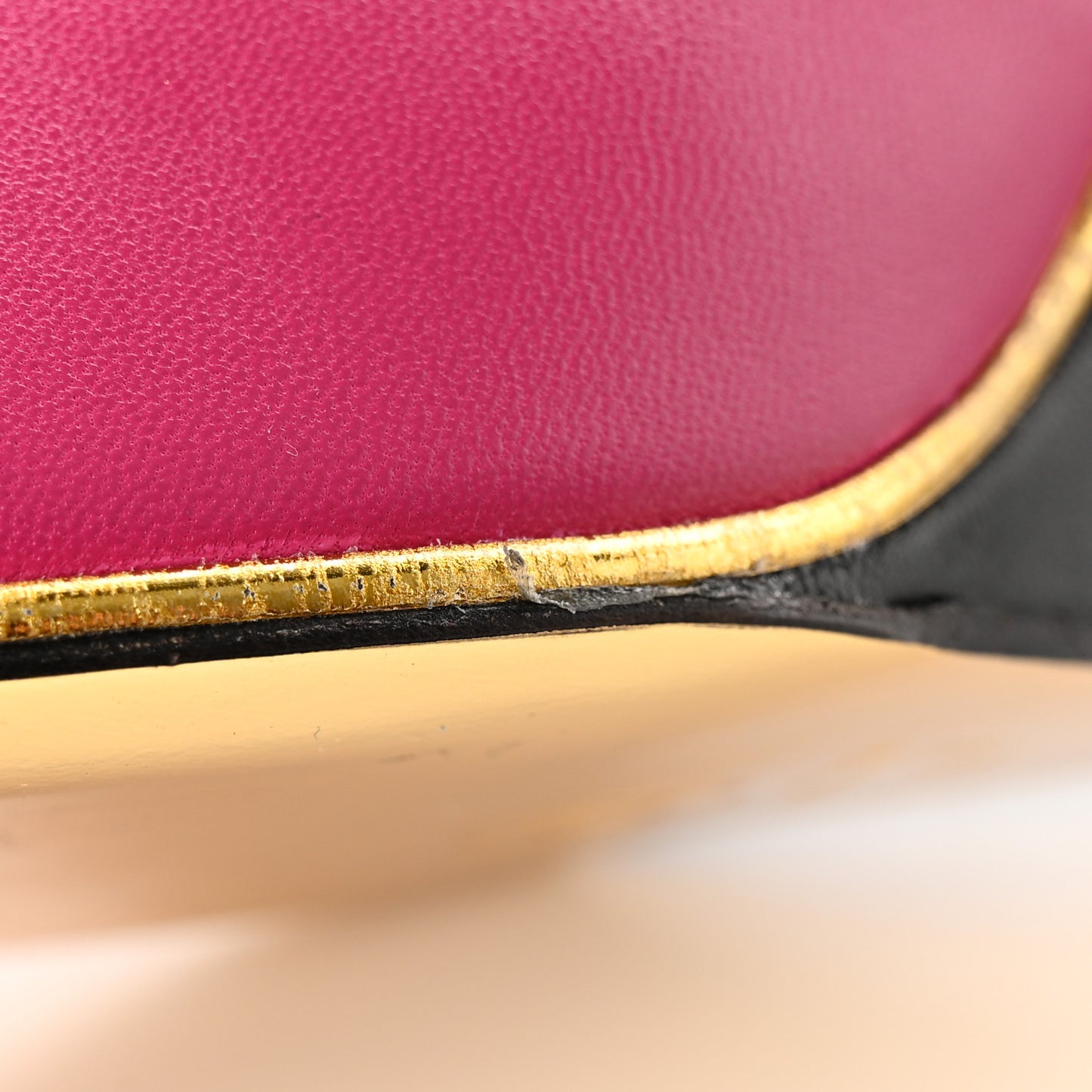 Lambskin Cap Toe Open Wedge 39 Fuchsia Black